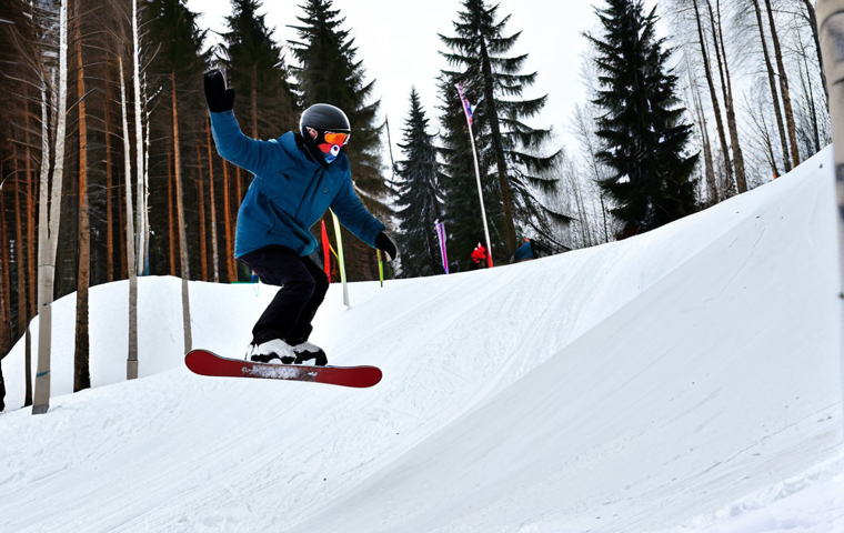 스노우보드 중급자 추천 장비 - All-Mountain Confidence**

"A snowboarder, fully clothed in modern, high-quality winter sports appar...