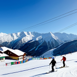 스키장별 눈 상태 확인 방법 - **

A vibrant scene of skiers and snowboarders on the slopes of Krasnaya Polyana. Snow-covered mount...