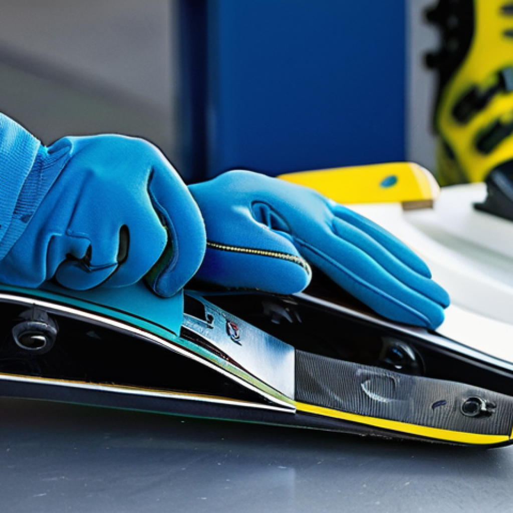 스키 중고 장비 구매 팁 - **Prompt 1: Meticulous Inspection of Used Ski Equipment**
    "A person, dressed in practical winter...