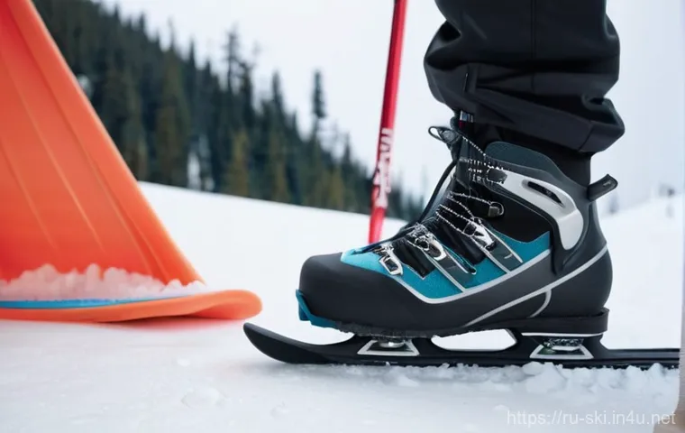 스키장비 정리 팁 - **Prompt:** A clean and well-lit utility room or garage, where a person (gender-neutral, wearing com...