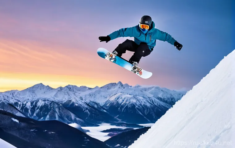스노우보드 트릭 이름과 설명 - A female snowboarder performing a 'Backside Boardslide' on a metal rail in a vibrant snow park. The ...