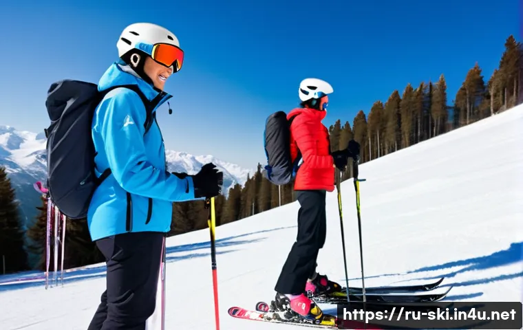 스키 강사 자격증 취득법 - A professional ski instructor demonstrating skiing techniques on a snowy mountain slope in the Russi...