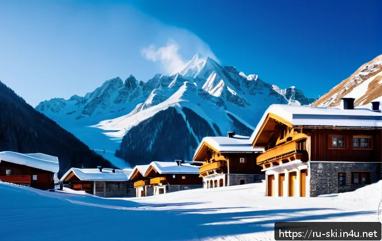 스노우보드 시즌권 비교 - A lively winter ski resort scene in the Caucasus Mountains featuring diverse ski slopes with riders ...